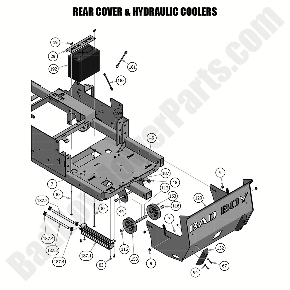 2019 Renegade - Gas - Rear Cover & Hydraulic Cooler